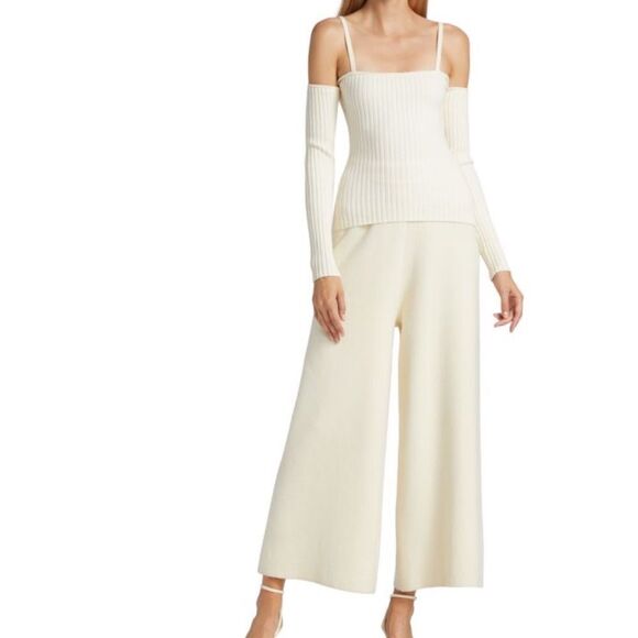 Anna Quan Ribbed Knit Off-the-Shoulder Fitted Bonnie Top AU 10 US 6 - Picture 11 of 11